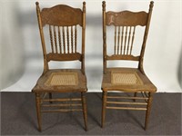 2 Antique Pressed Back Chairs