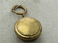 Vintage Retractiable Watch Chain Brooch, Brassy Go