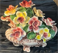 Large Vintage 14" Capodimonte Floral Centerpiece