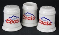 Coors Beer Salt & Pepper Shakers w/Toothpick