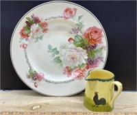 Vintage Floral Plate & Small Creamer