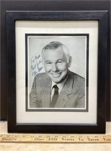 Framed, Autographed Picture of Johnny Carson