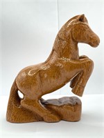 Wooden Hand Carved Horse Figure