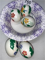 5 HAND PAINTED EGGS VIBRANT COLORS
