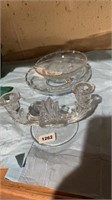 Fostoria candlestick/ bowls