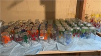 Large selection of small juice glasses