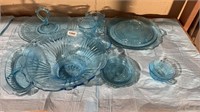 Blue glassware items