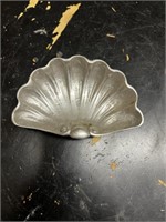 Authentic Pewter Shell Shaped Tray Made in Mexico