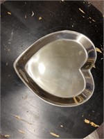 Authentic Pewter Heart Shaped Tray Made in Mexico