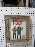 BARNWOOD FRAMED AMERICAN PICKERS ADV.SIGN