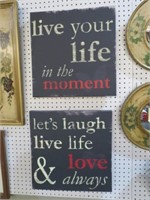 PAIR LIVE , LIFE, LOVE CANVAS SIGNS