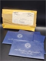 Lot of 5 1972 Silver IKE Dollars Blue envelopes