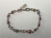 Vint. Signed "Jackie Spector" Roman Glass Bracelet