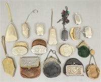15 antique & vintage coin purses, token cases,