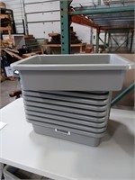 10 plastic totes  20 x 15 x 5