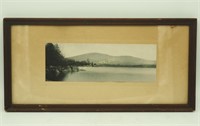 Vintage Panoramic Photo Picture Framed Lake