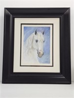 SIGNED HORSE OIL ON BOARD - 32.5" X 28"
