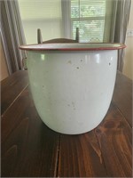 Vintage Enamel Chamber Pot, No Lid, Farmhouse