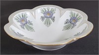 Hand Painted Gold Inlay Floral Bowl Signed