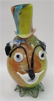 MCM Murano Art Glass Clown Decanter w/ Top Hat