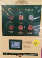 N - ONE CENT COIN & STAMP SET (A4)