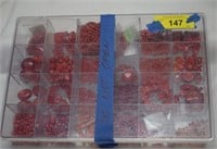 Red & Orange Coral Beads in Sorting Box
