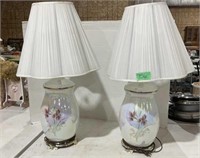 Two matching table lamps