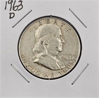 1963 D U.S. Silver FranklinHalf Dollar