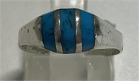 STERLING SILVER TURQUOISE SIZE 6 RING