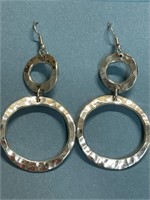 NICE MEXICO SILVER HAMMERED EARRINGS