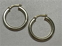 STERLING VERMEIL HOOP ITALY EARRINGS