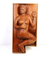 WOOD CARVED NUDE SCULPTURE