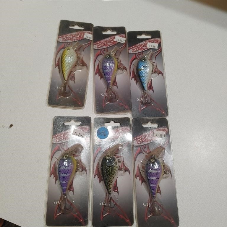 LOT OF 6 NEW IN PACKAGE LURES