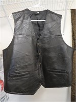 Black Leather Vest XXL