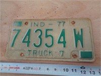 1977  INDIANA LICENSE PLATE