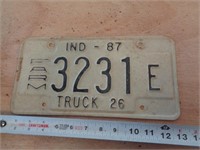 1987  INDIANA LICENSE PLATE