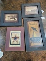 Set of four rustic looking prints