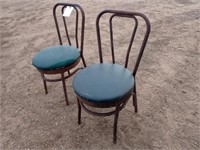 (2) Metal Frame Padded Chairs