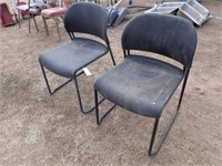 (2) Metal Frame Stack Chairs