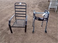 Hugo Handicap Walker, Metal Frame Patio Chair