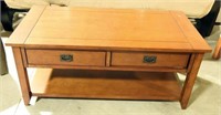 Lot #695 - Contemporary Oak two drawer cocktail
