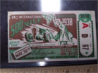 Indy 500 Ticket 26th Race 1938