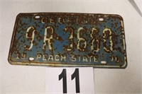 Old 1970 Georgia License Plate