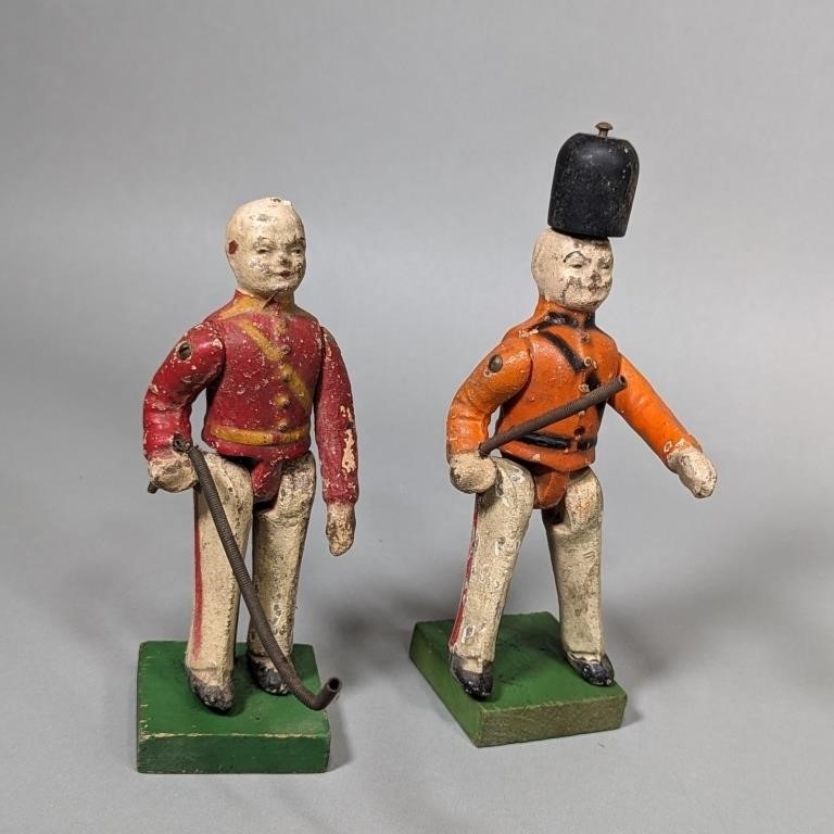 2 Wooden Bandsmen Figurines