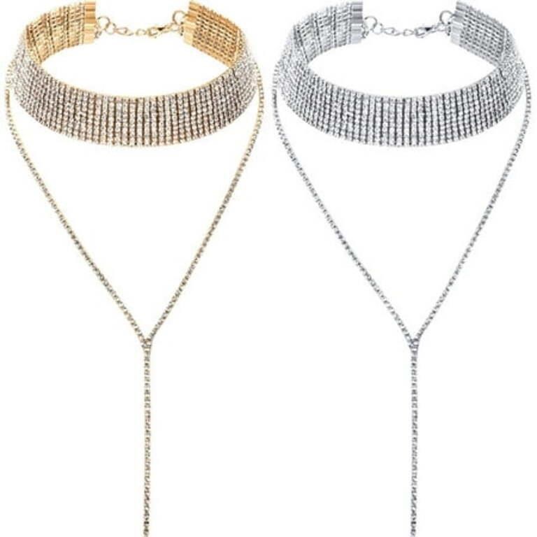 M  Choker Necklaces Gold Jewelry Layer Tassel Chai