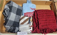 FLAT OF SCARVES & TOWELS