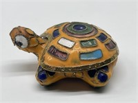 Miniature, 2in Enameled Turtle Box