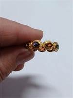 Multi Gemstone Eternity  Marked 925 Ring- 5.7g