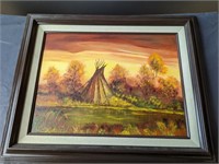 Autumn Tepee  Oil Painting