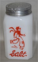 Hazel Atlas Dutch Boy Milk Glass Range Salt Shaker